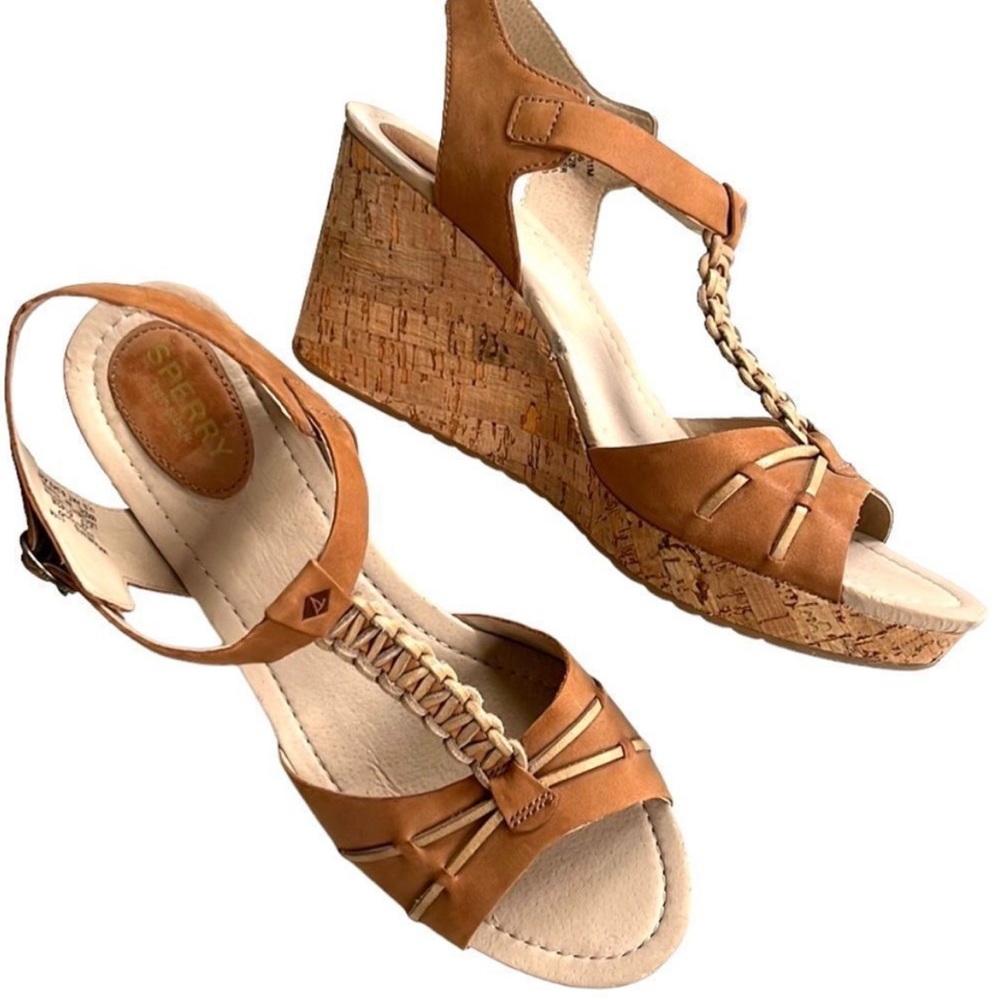 Like New Sperry Leather Wedge Sandals